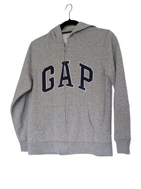 Gap Kids Grey Zip-Up Hoodie Unisex XXL (14-16) Cotton Sweatshirt
